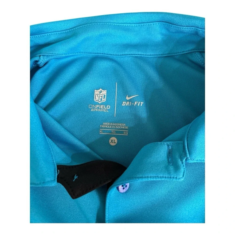 NFL Carolina Panthers‎ Blue DRI-FIT Short Sleeve Polo Shirt By Nike, Size XL